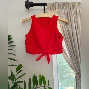 Front Tie Crop Swim Top